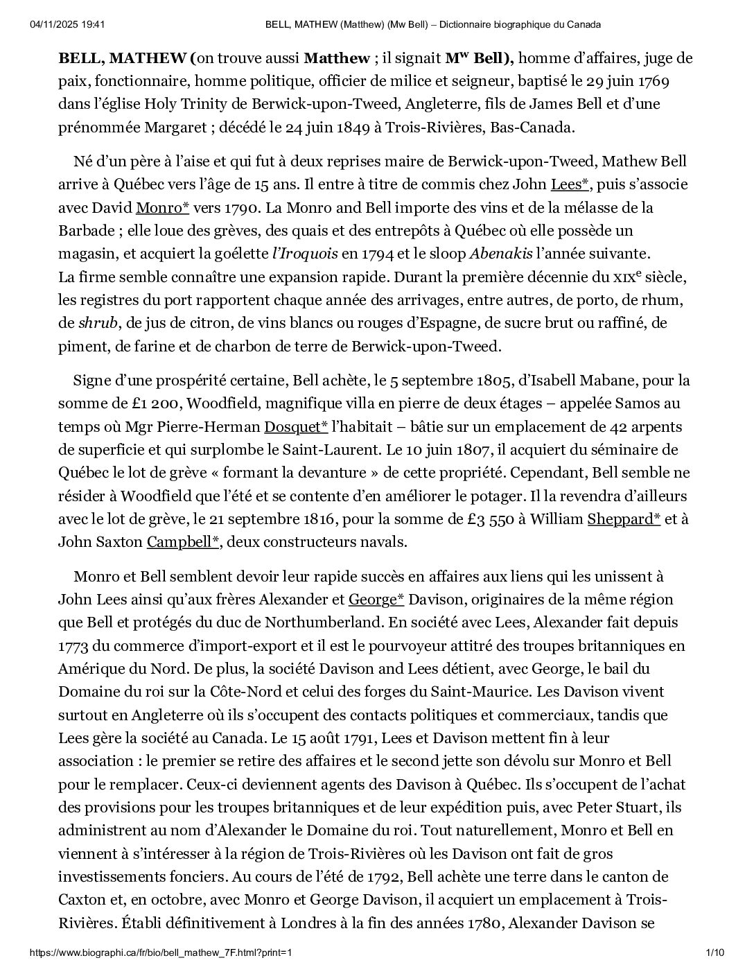 BELL, MATHEW (Matthew) (Mw Bell) - Trois-Rivières Numérique