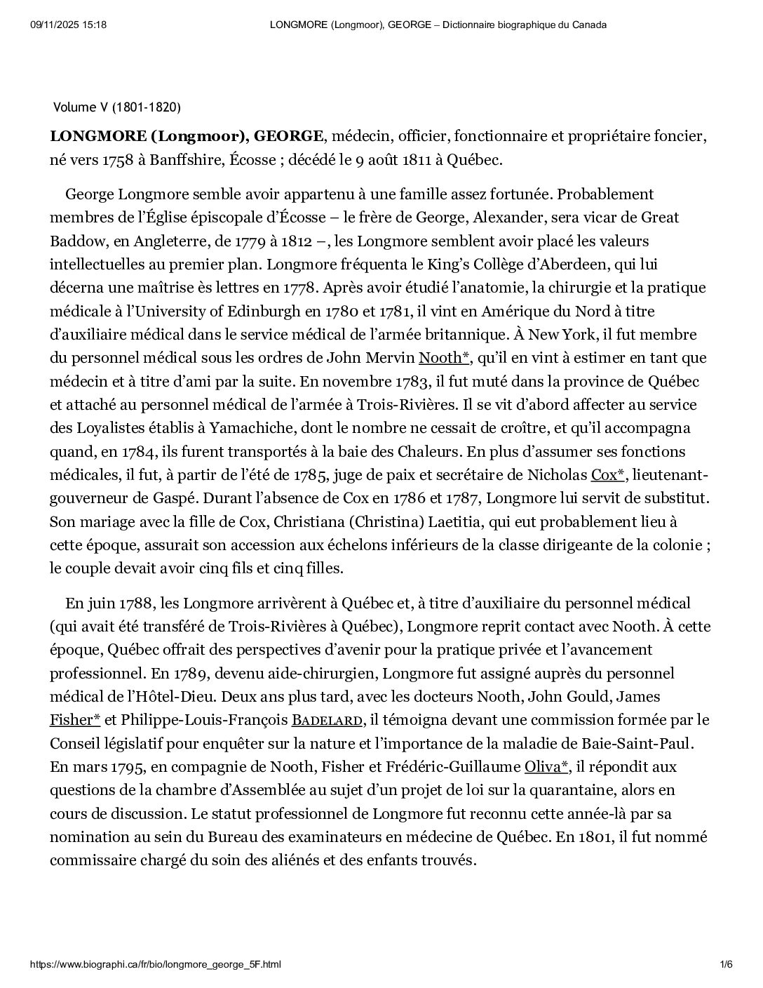 LONGMORE (Longmoor), GEORGE - Trois-Rivières Numérique
